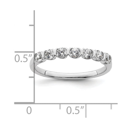 14K White Gold 7-Stone 1/2 carat Diamond Complete Wedding Band