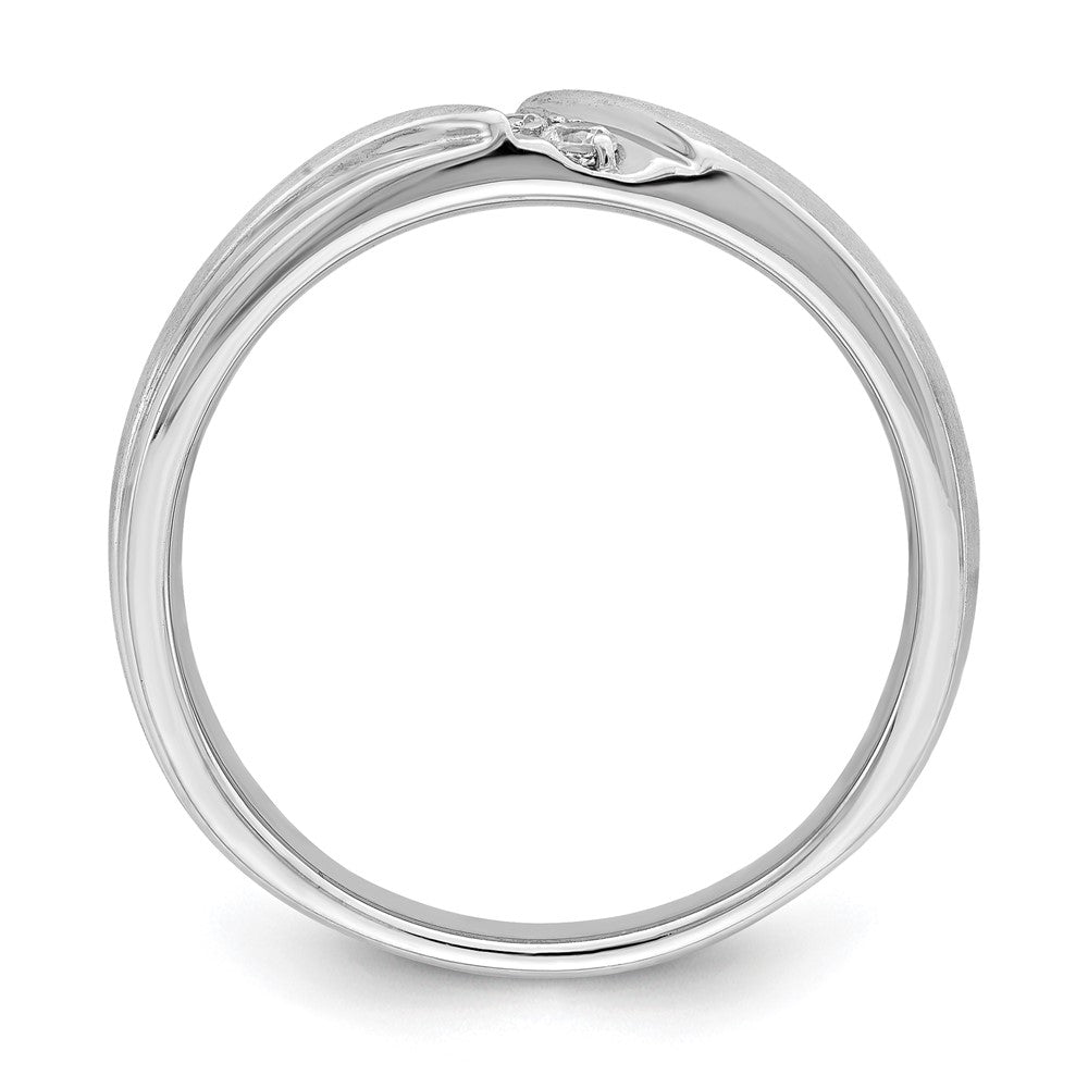 14k White Gold 3-Stone 1/8 carat Diamond Complete Men's Band