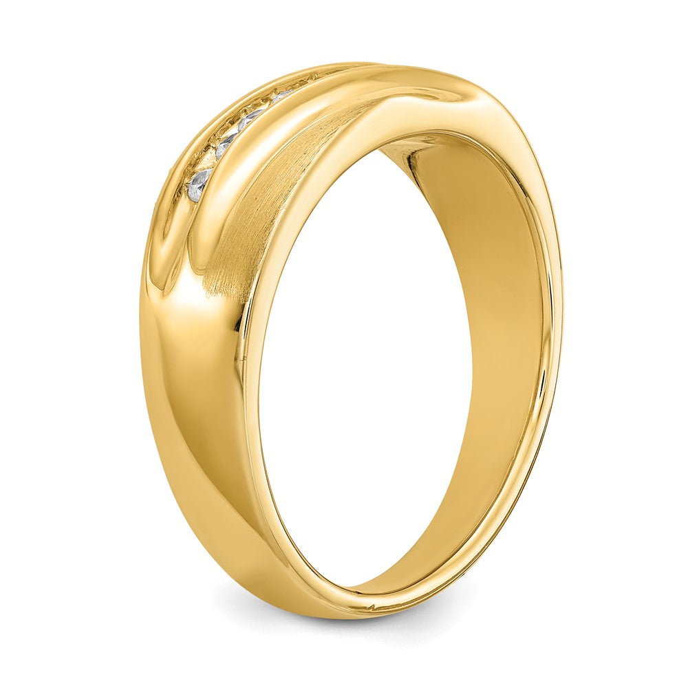 14k 1/5 carat Diamond Complete Men's Band : Satin E/W