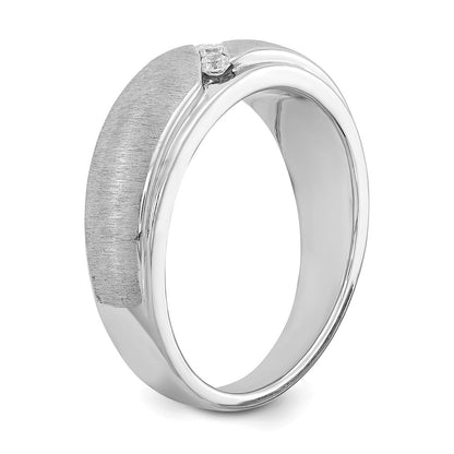 14k White Gold 3-Stone 1/6 carat Diamond Complete Men's Band