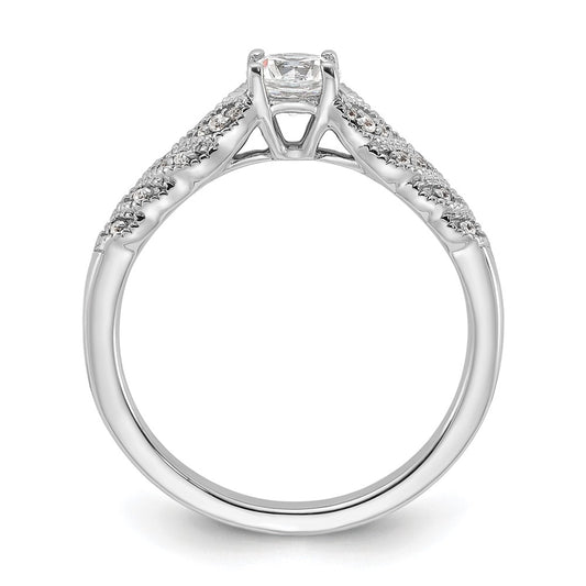 14K White Gold Lab Grown Diamond VS/SI+ G+ Complete Engagement Ring