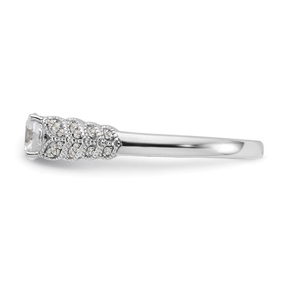 14k White Gold leaf Design Diamond Semi-Mount Engagement Ring