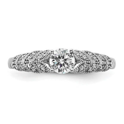14k White Gold leaf Design Diamond Semi-Mount Engagement Ring