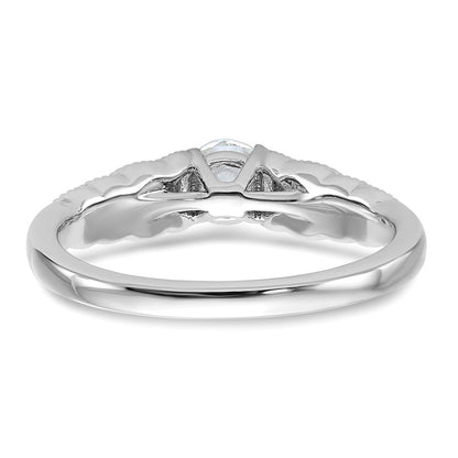 14k White Gold leaf Design Diamond Semi-Mount Engagement Ring