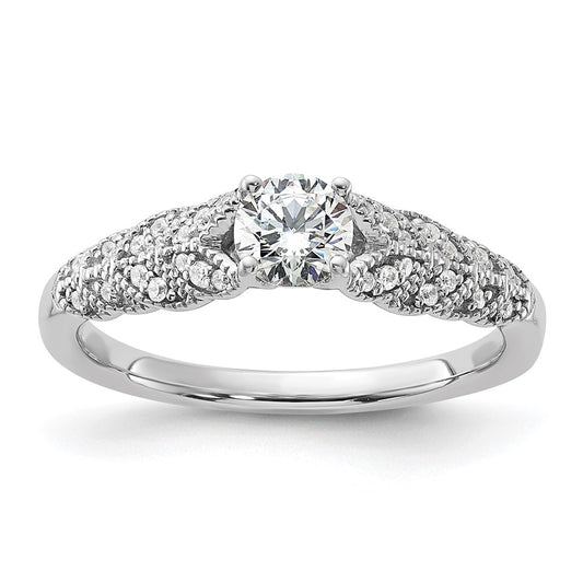 10K White Gold Lab Grown Diamond VS/SI+ G+ Complete Engagement Ring