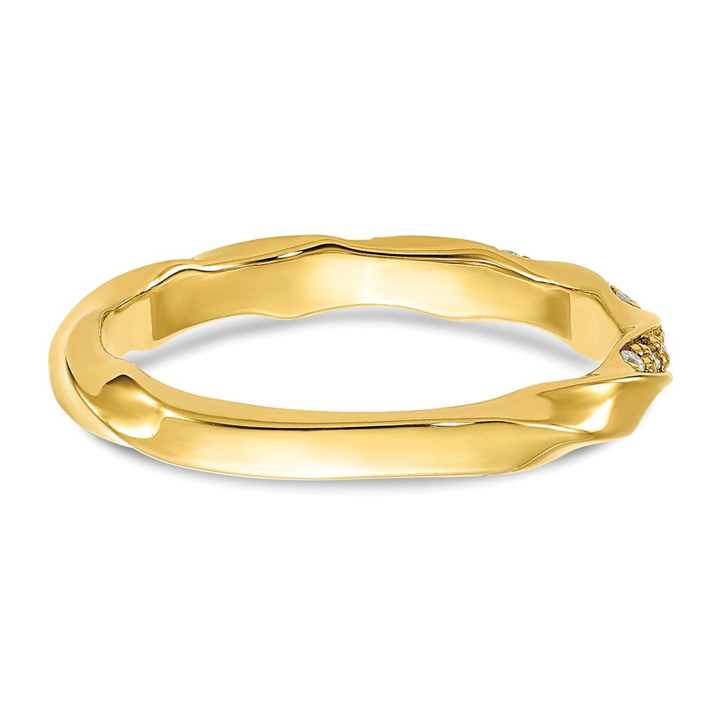 14K Twisted 1/5 carat Diamond Complete Wedding Band