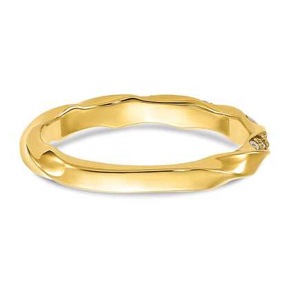 14K Twisted 1/5 carat Diamond Complete Wedding Band