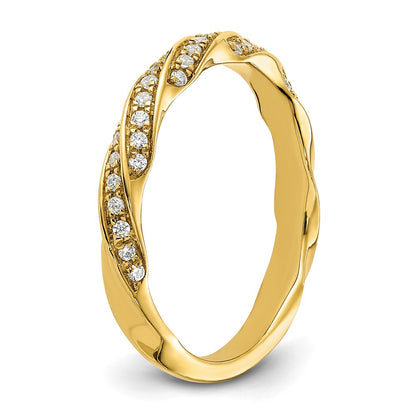14K Twisted 1/5 carat Diamond Complete Wedding Band