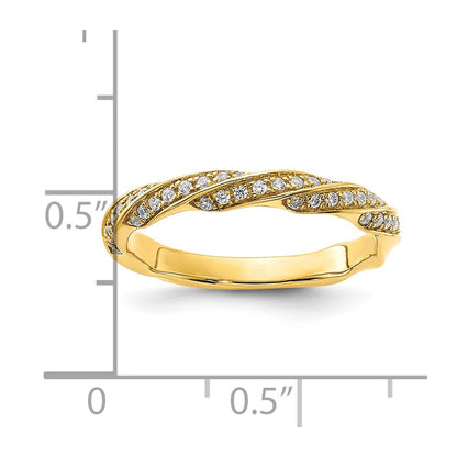 14K Twisted 1/5 carat Diamond Complete Wedding Band