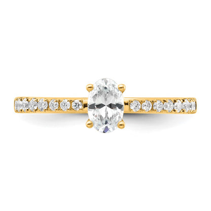 14k 1/4 carat Lab Grown Diamond VS/SI+ G+ 1/2 carat Oval Center Semi Mount Solitaire Engagement Ring