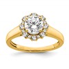 True Origin 14K Yellow Gold 1/4 carat Lab Grown Diamond VS+ F+ Semi-Mount Round Halo Engagement Ring