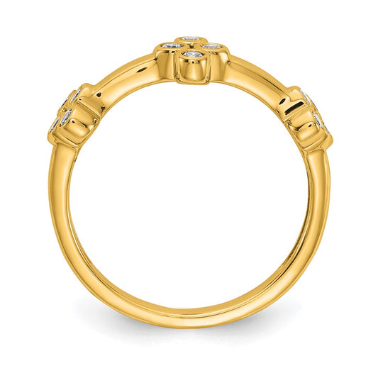 True Origin 14K Yellow Gold 1/5 carat Lab Grown Diamond VS+ F+ Bloom Complete Fashion Ring