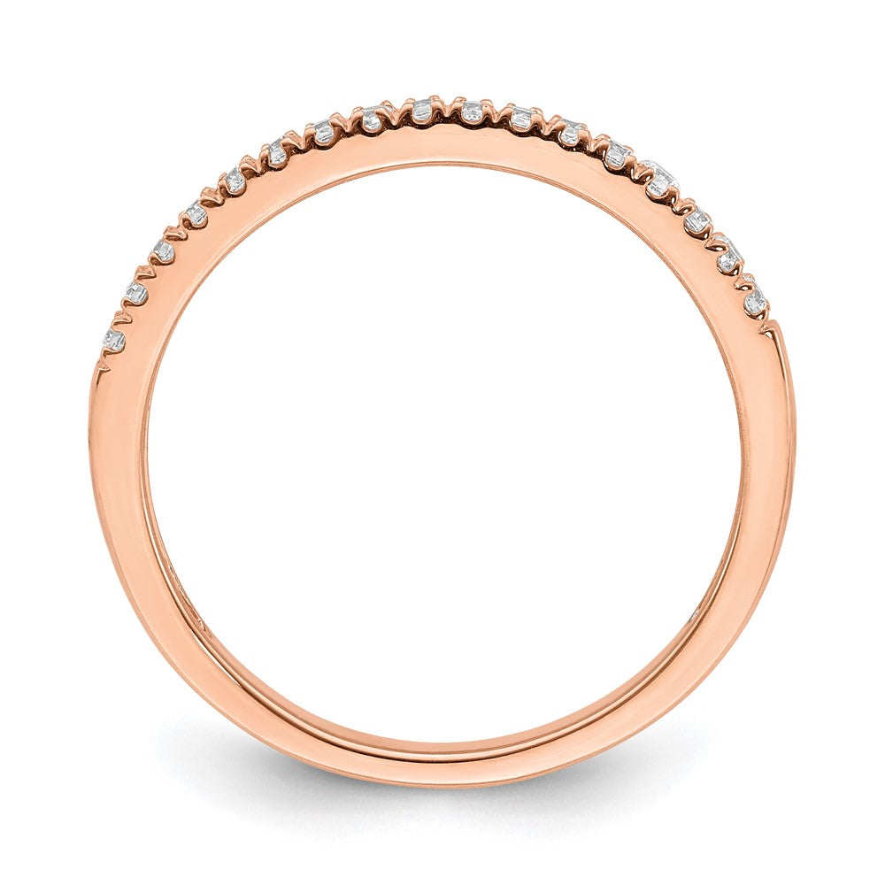 Pure Serenity 14k Rose Gold 1/6 carat Lab Grown Diamond VS/SI+ G+ Wedding Band