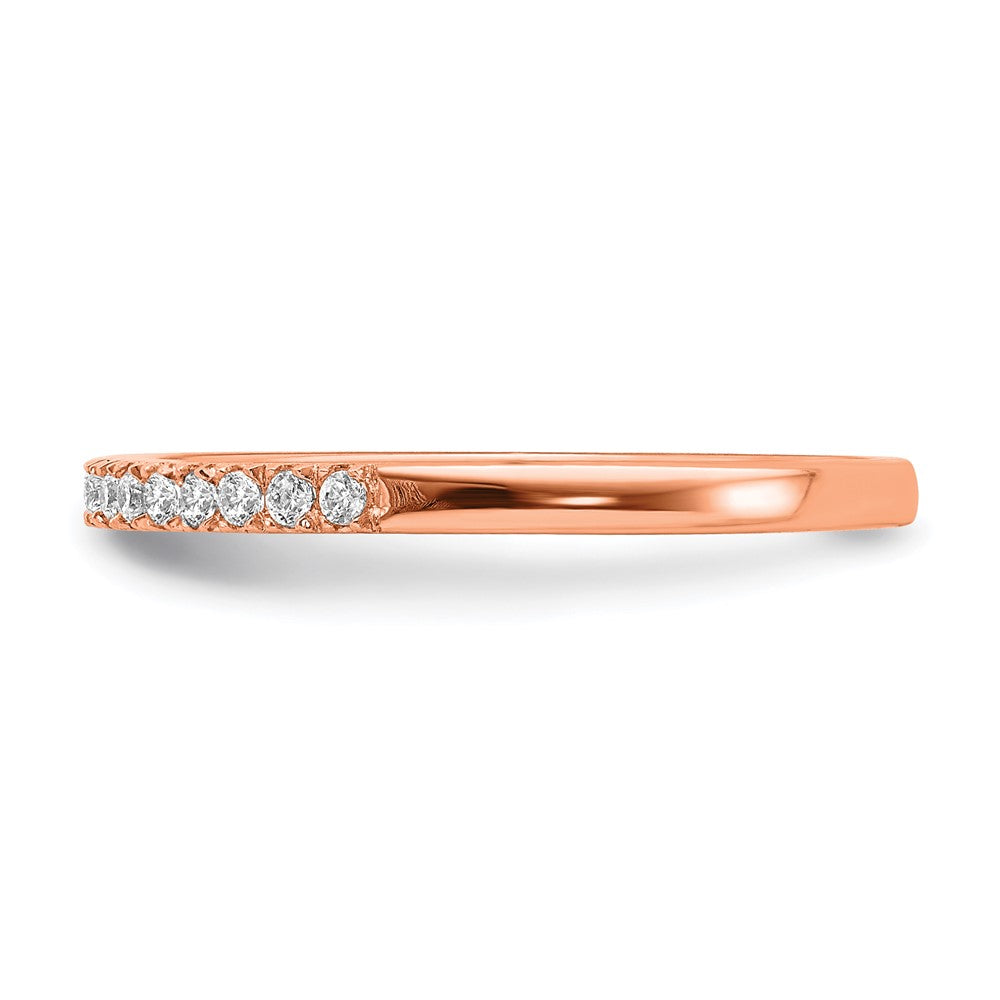 Pure Serenity 14k Rose Gold 1/6 carat Lab Grown Diamond VS/SI+ G+ Wedding Band