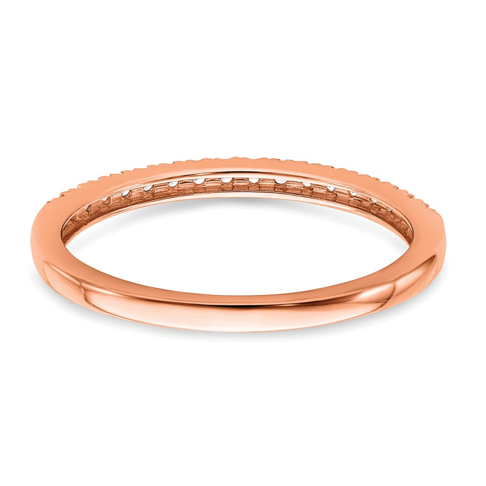 Pure Serenity 14k Rose Gold 1/6 carat Lab Grown Diamond VS/SI+ G+ Wedding Band