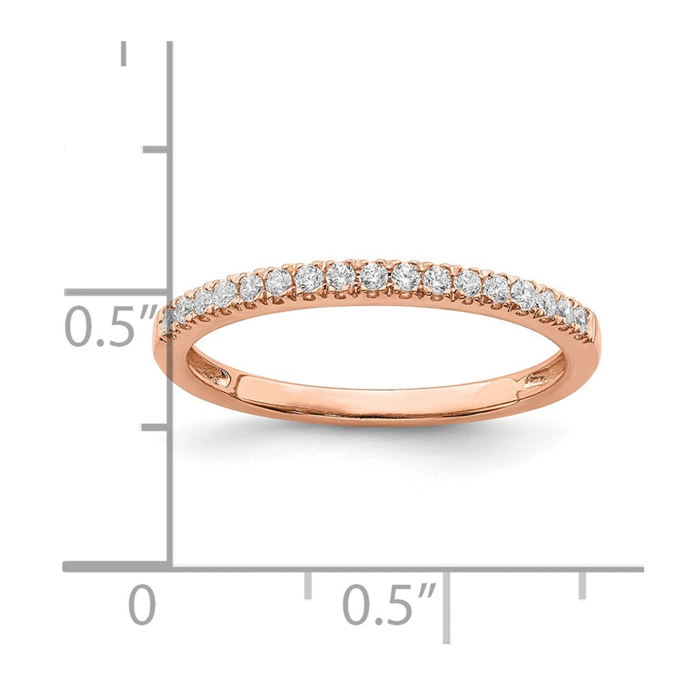 Pure Serenity 14k Rose Gold 1/6 carat Lab Grown Diamond VS/SI+ G+ Wedding Band