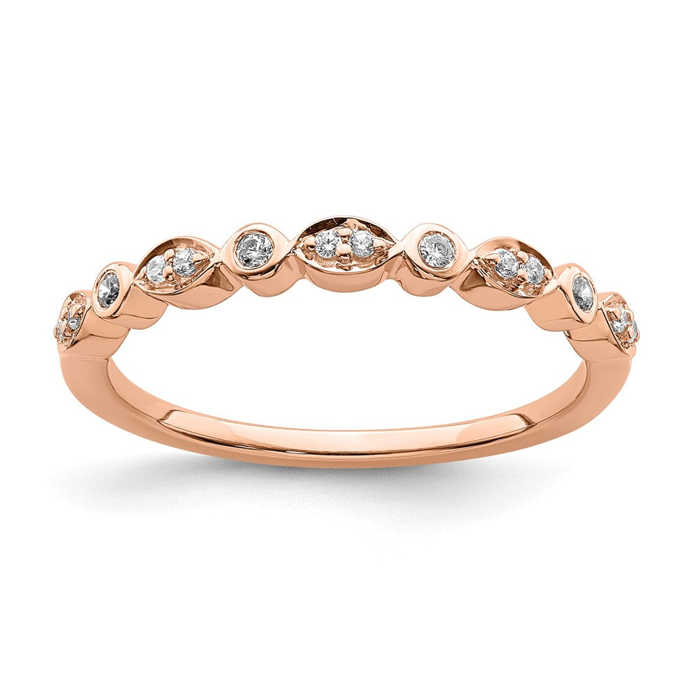 Blooming Bridal 14k Rose Gold 1/5 carat Diamond Set of 2 Complete Wedding Bands