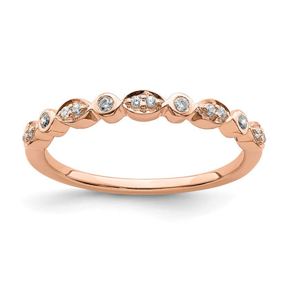 Blooming Bridal 14k Rose Gold 1/5 carat Diamond Set of 2 Complete Wedding Bands