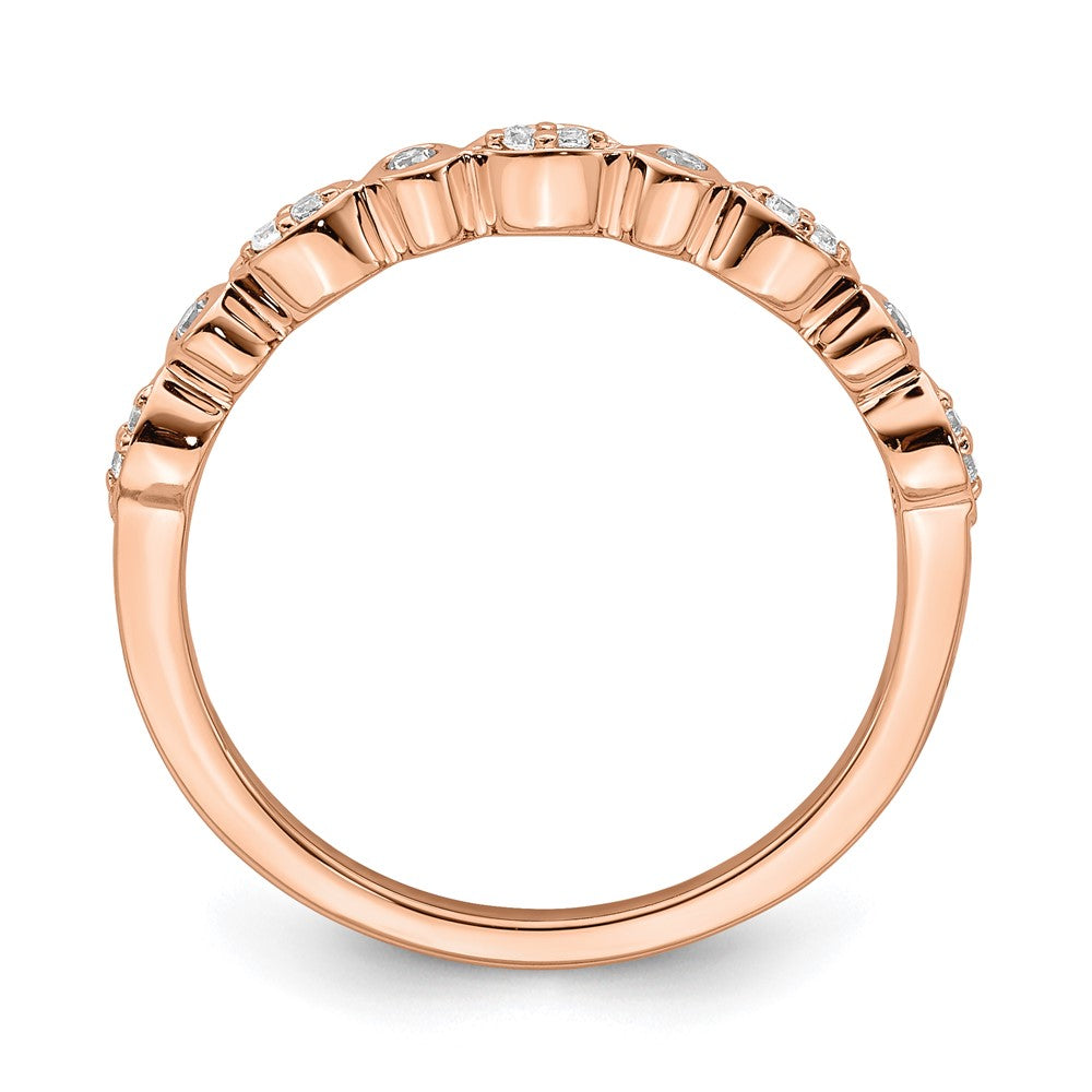 Blooming Bridal 14k Rose Gold 1/5 carat Diamond Set of 2 Complete Wedding Bands