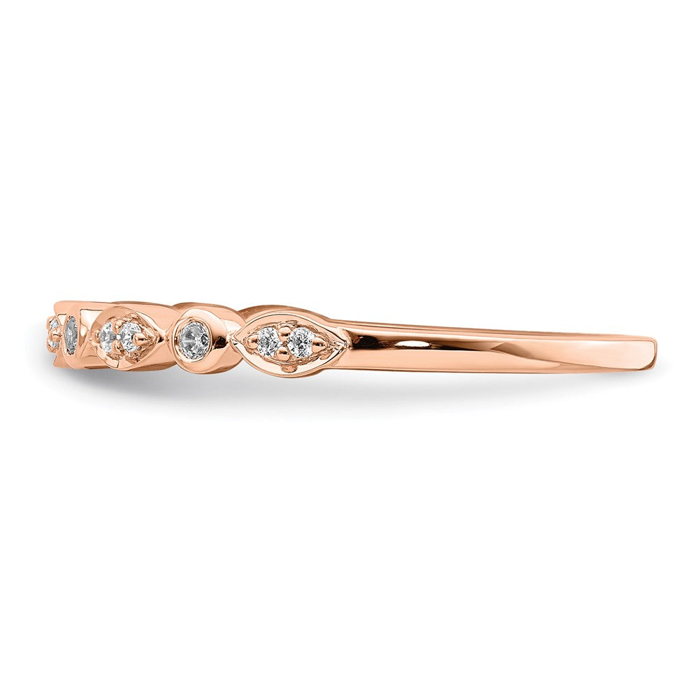 Blooming Bridal 14k Rose Gold 1/5 carat Diamond Set of 2 Complete Wedding Bands