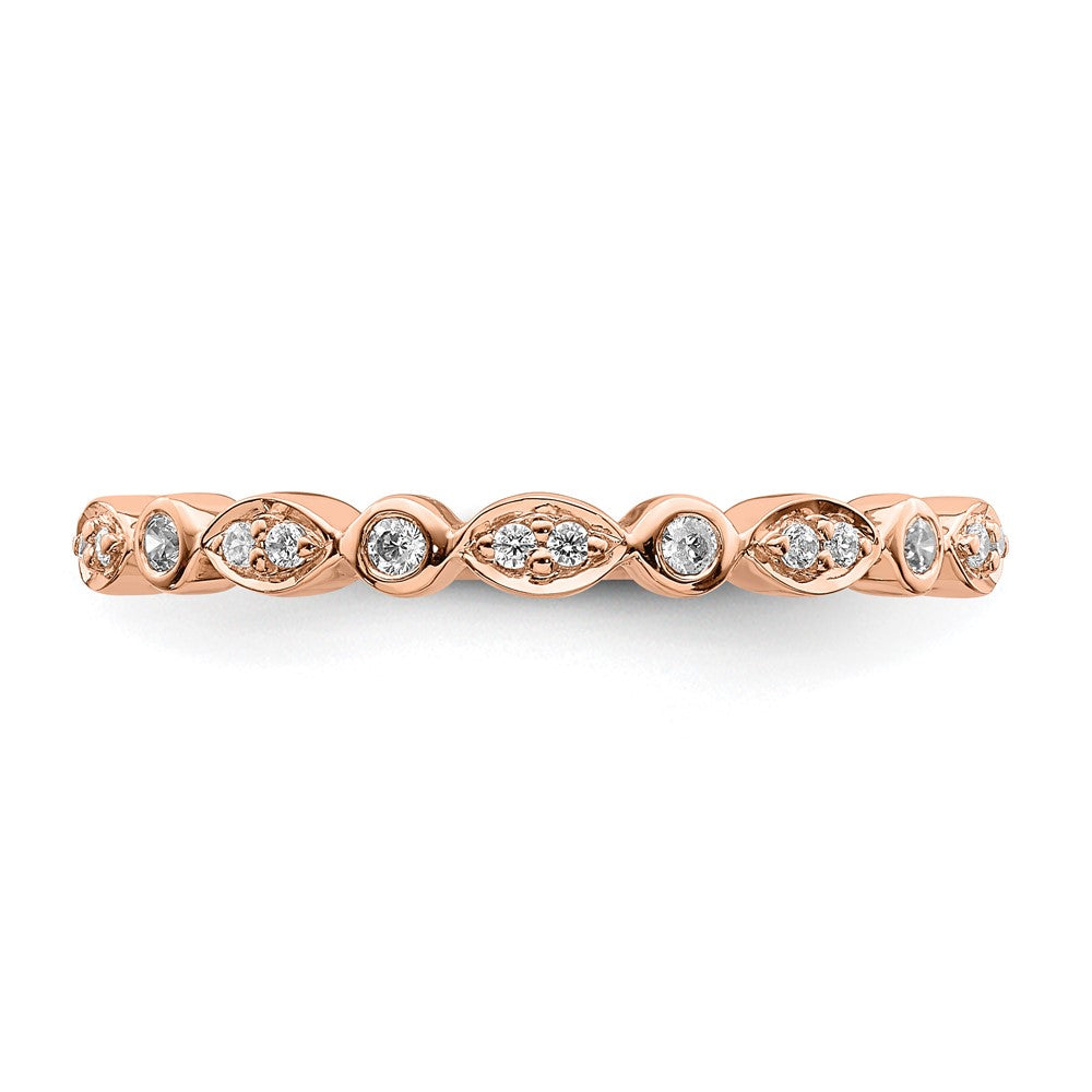 Blooming Bridal 14k Rose Gold 1/5 carat Diamond Set of 2 Complete Wedding Bands