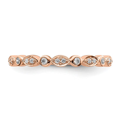 Blooming Bridal 14k Rose Gold 1/5 carat Diamond Set of 2 Complete Wedding Bands