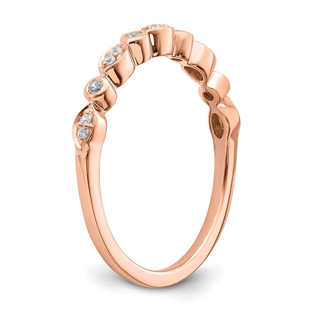 Blooming Bridal 14k Rose Gold 1/5 carat Diamond Set of 2 Complete Wedding Bands
