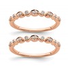 Blooming Bridal 14k Rose Gold 1/5 carat Diamond Set of 2 Complete Wedding Bands