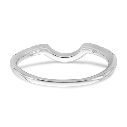 14k White Gold 1/8 carat Diamond Contoured Complete Wedding Band