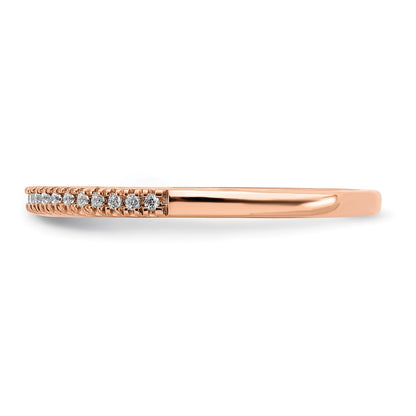 Pure Serenity 14k Rose Gold 1/15 carat Lab Grown Diamond VS/SI+ G+ Wedding Band