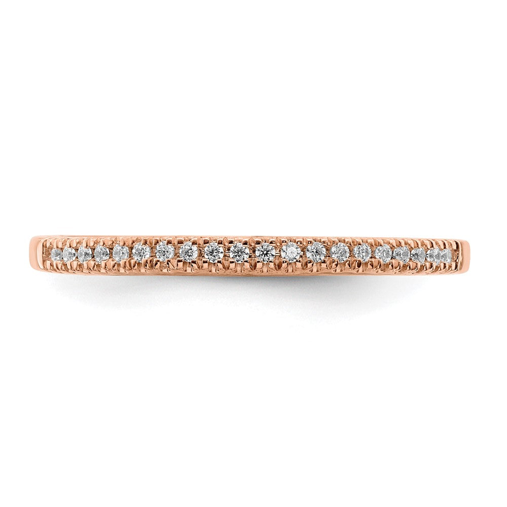 Pure Serenity 14k Rose Gold 1/15 carat Lab Grown Diamond VS/SI+ G+ Wedding Band