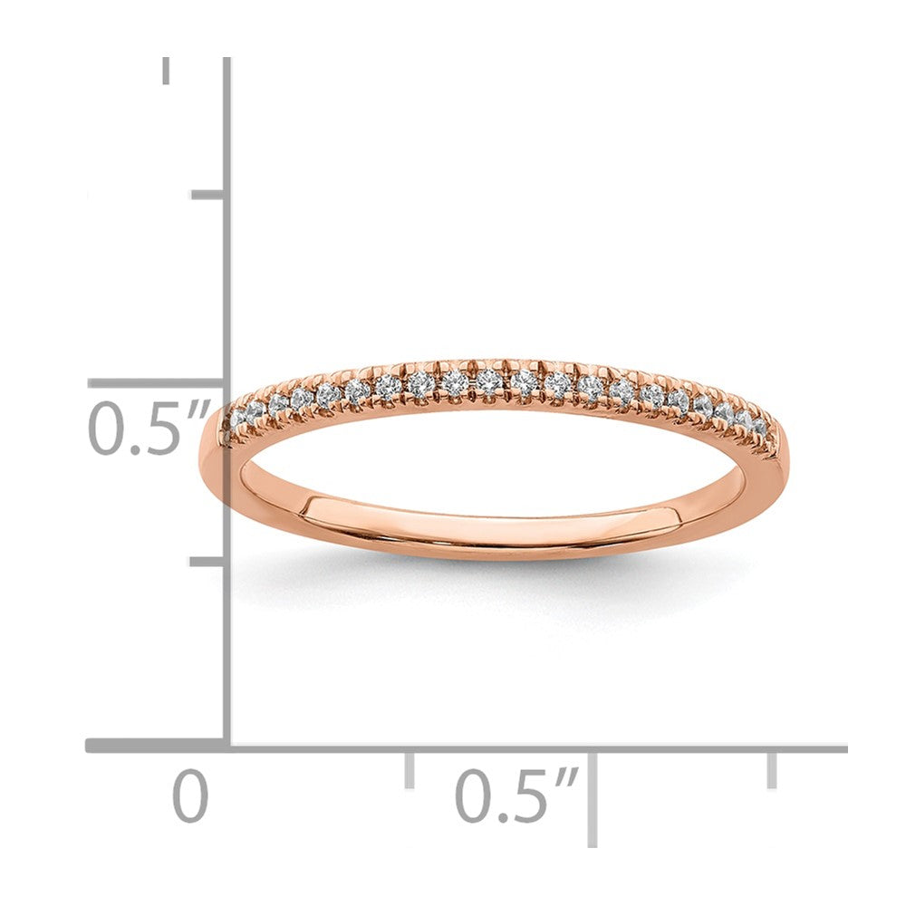 Pure Serenity 14k Rose Gold 1/15 carat Lab Grown Diamond VS/SI+ G+ Wedding Band