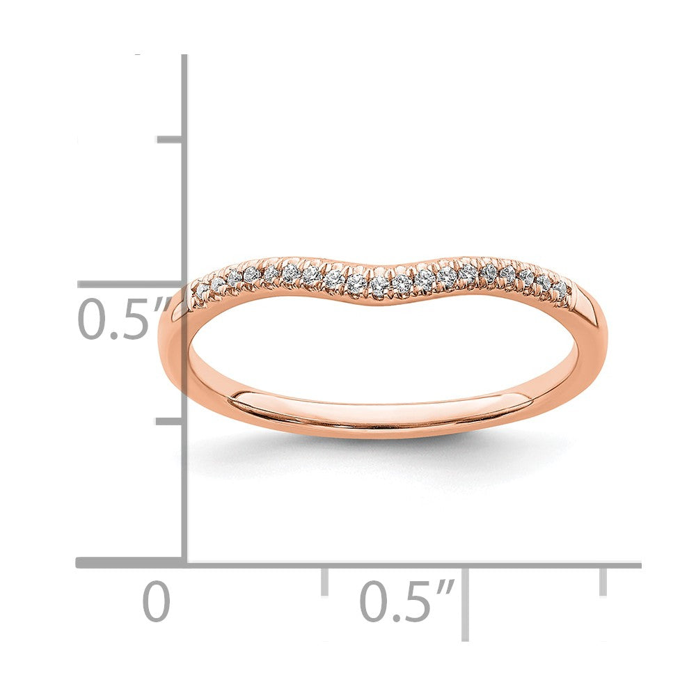 Blooming Bridal 14k Rose Gold 1/15 carat Diamond Contoured Complete Wedding Band