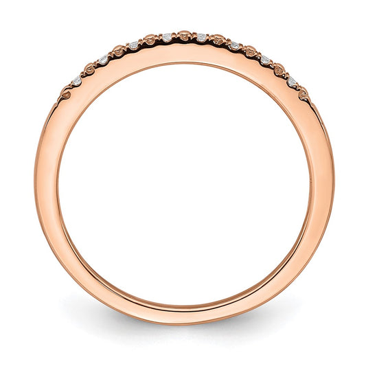 Blooming Bridal 14k Rose Gold 1/20 carat Diamond Complete Wedding Band