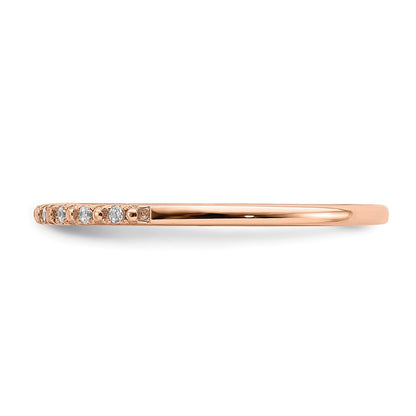 Blooming Bridal 14k Rose Gold 1/20 carat Diamond Complete Wedding Band