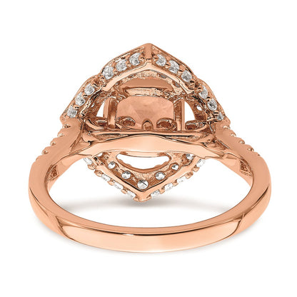 Blooming Bridal 14k Rose Gold Halo 7.00mm Cushion-cut Morganite and 3/4 carat Diamond Complete Engagement Ring