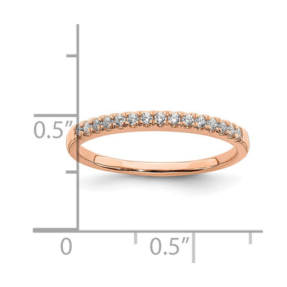 14k Rose Gold 1/8 carat Complete Diamond Wedding Band