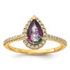 Blooming Bridal 14k Halo 8x5mm Pear-cut Mystic Fire Topaz and 1/4 carat Diamond Complete Engagement Ring