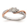 10k White and Rose Gold (Holds 1/4 carat (4.1mm) Round Center) 1/8 carat Diamond Semi-mount Engagement Ring