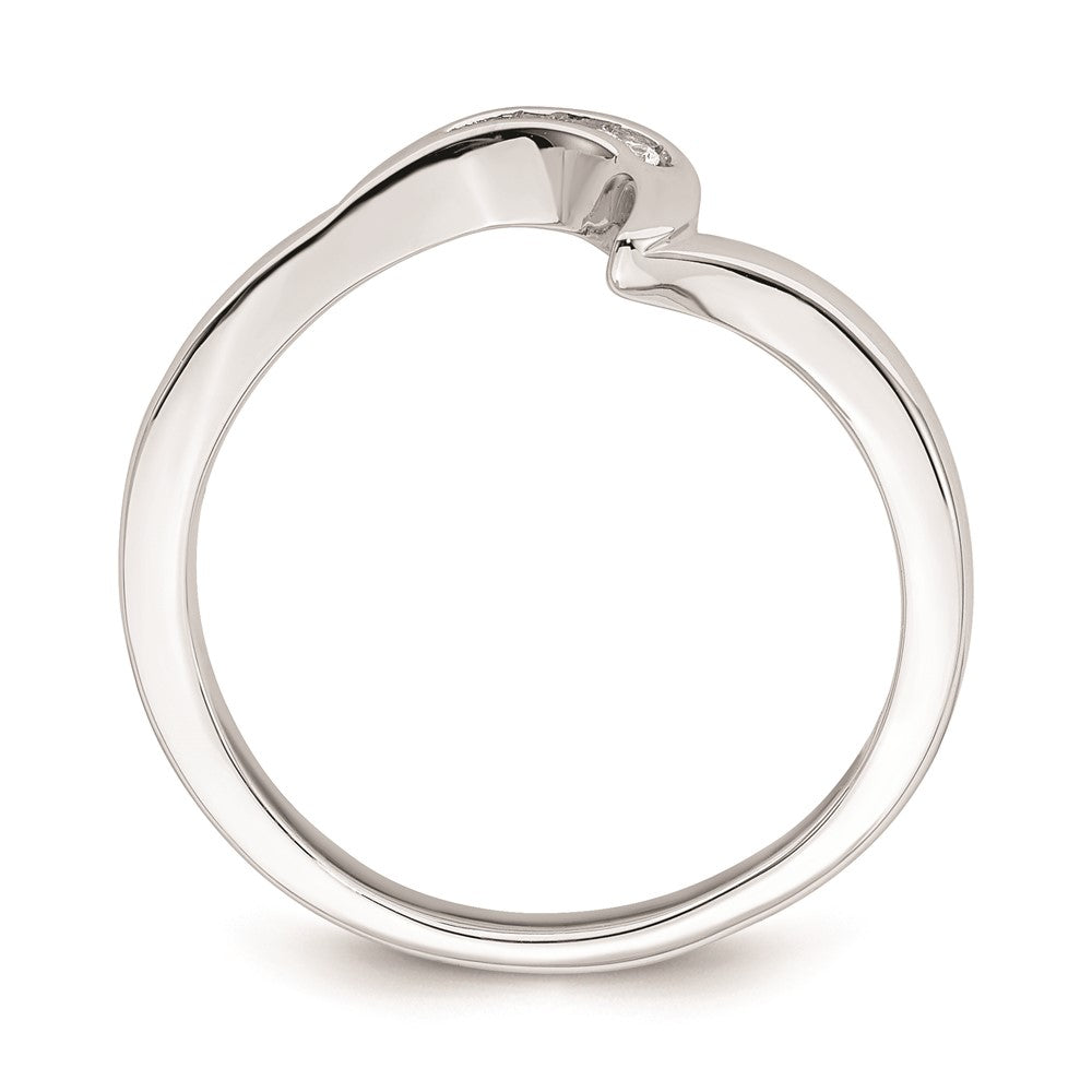 10k White Gold .02 carat Diamond Contoured Complete Wedding Band