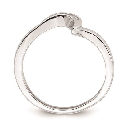 10k White Gold .02 carat Diamond Contoured Complete Wedding Band