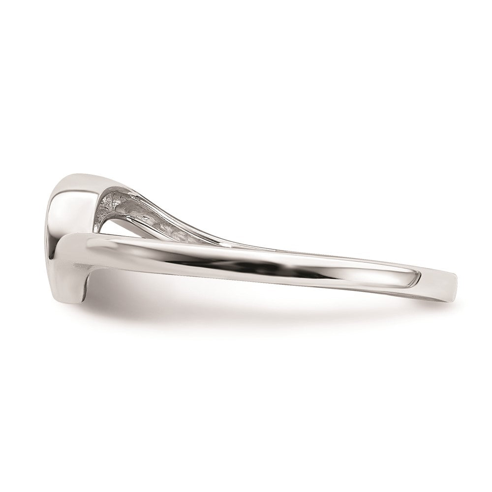 10k White Gold .02 carat Diamond Contoured Complete Wedding Band