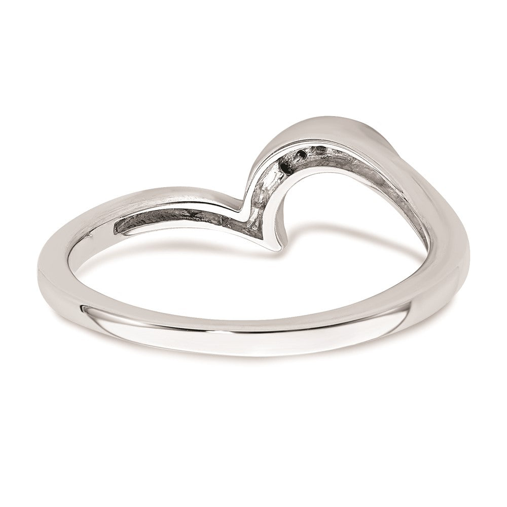 10k White Gold .02 carat Diamond Contoured Complete Wedding Band
