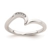 10k White Gold .02 carat Diamond Contoured Complete Wedding Band
