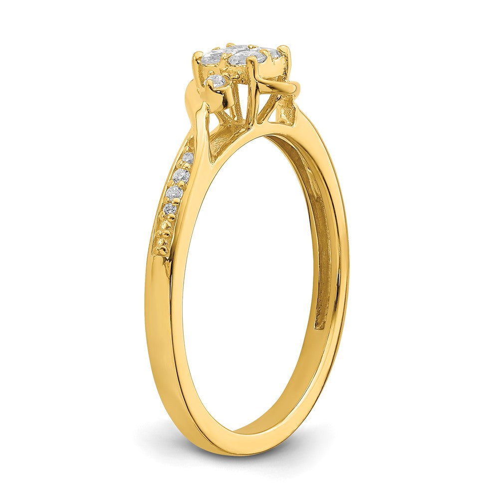 10k 1/6 carat Lab Grown Diamond VS/SI+ G+ Complete Cluster Engagement Ring