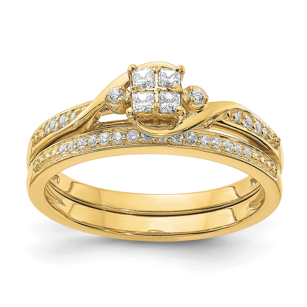 10k 1/6 carat Lab Grown Diamond VS/SI+ G+ Complete Cluster Engagement Ring