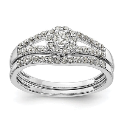 10k White Gold 1/3 carat Lab Grown Diamond VS/SI+ G+ Complete Round Halo Engagement Ring