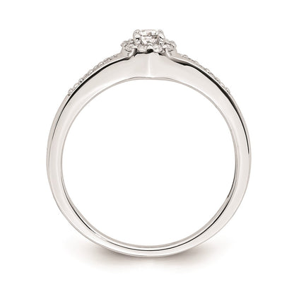 10k White Gold Halo Cluster 1/5 carat Diamond Complete Engagement Ring