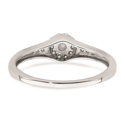 10k White Gold Halo Cluster 1/5 carat Diamond Complete Engagement Ring