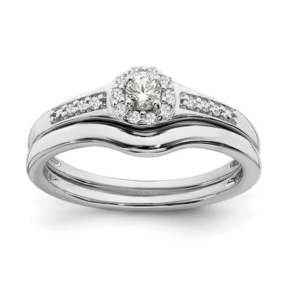 10k White Gold 1/5 carat Lab Grown Diamond VS/SI+ G+ Complete Cluster Engagement Ring